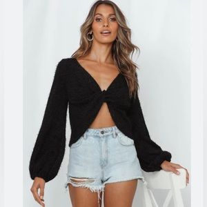 NWT Hello Molly So Criminal Crop in Eyelash Black - Women’s M